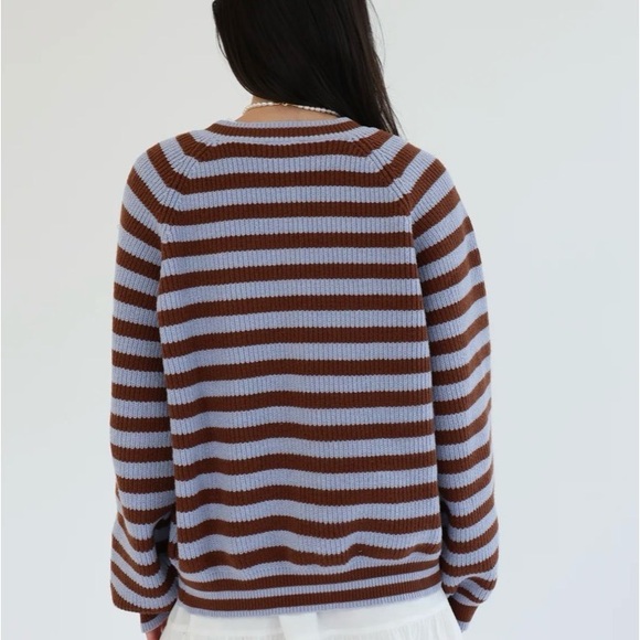 Grey Bandit Brown and Lavender Striped Cardigan - Picture 2 of 7